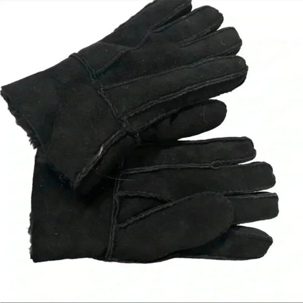 Suede and Sherpa ladies gloves L